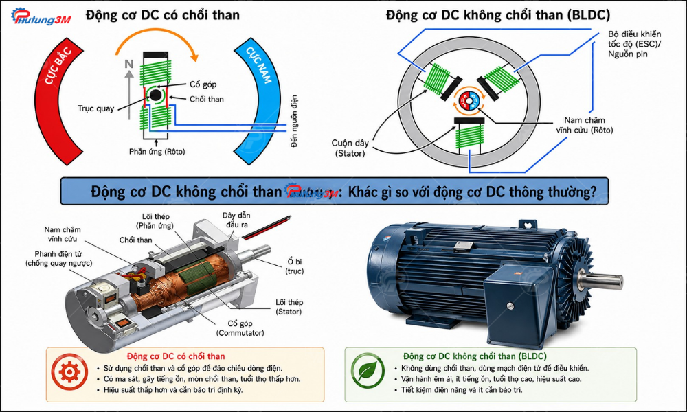 Động cơ không chổi than là gì? Cấu tạo và nguyên lý hoạt động 1 Cấu tạo động cơ không chổi than